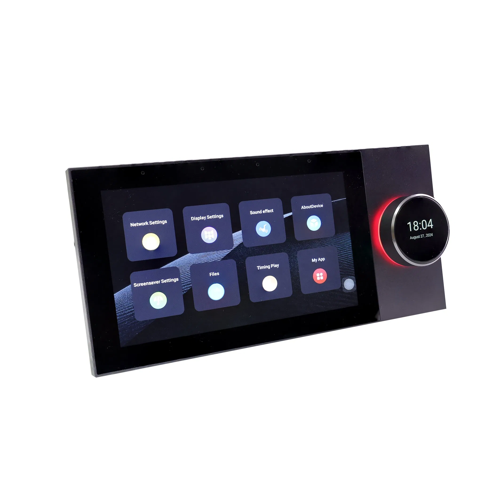 New in Wall Amplifier with Bluetooth 8 Channels Android 11 Audio Amplifier 8*25W with 7 Inch Touch Screen RJ45 Tuya Amplifier