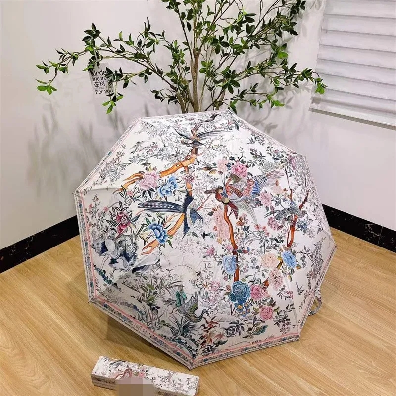 Designer Fashion Umbrellas Elegant Luxury Women Umbrella UV Proof Foldable Brand Umbrella for Summer