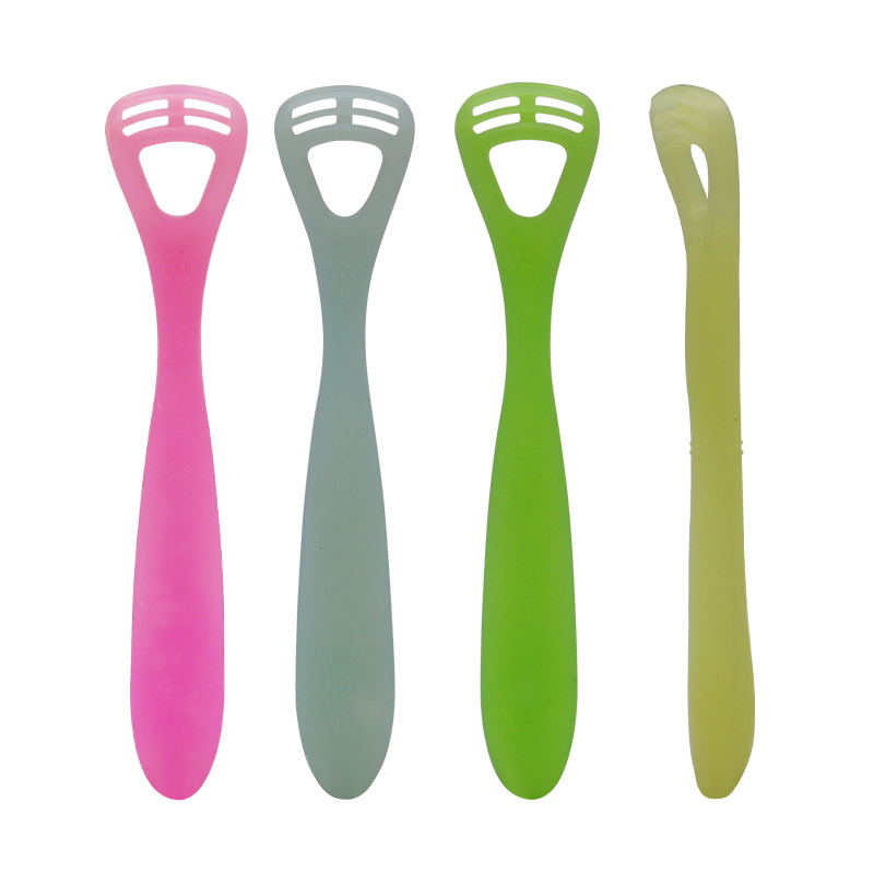 Premium Soft Silicone Tongue Scraper with Foldable Handle