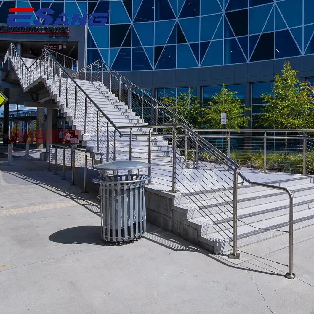 Esang 304 316 Stainless Steel Brushed Finish Stair Handrail Balustrade Wire Cable Railing