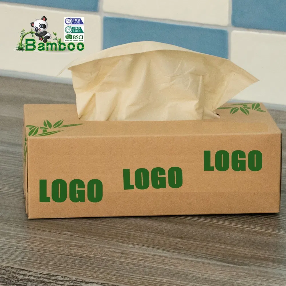 Custom 2 3ply White/Natural Color Box Bamboo Facial Tissue Paper Facial Tissue