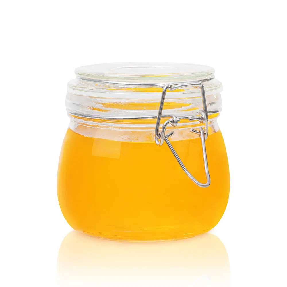 Custom Glass Canisters Flour Rice Sugar 3000ml Storage Jar with Glass Lid and Metal Clip