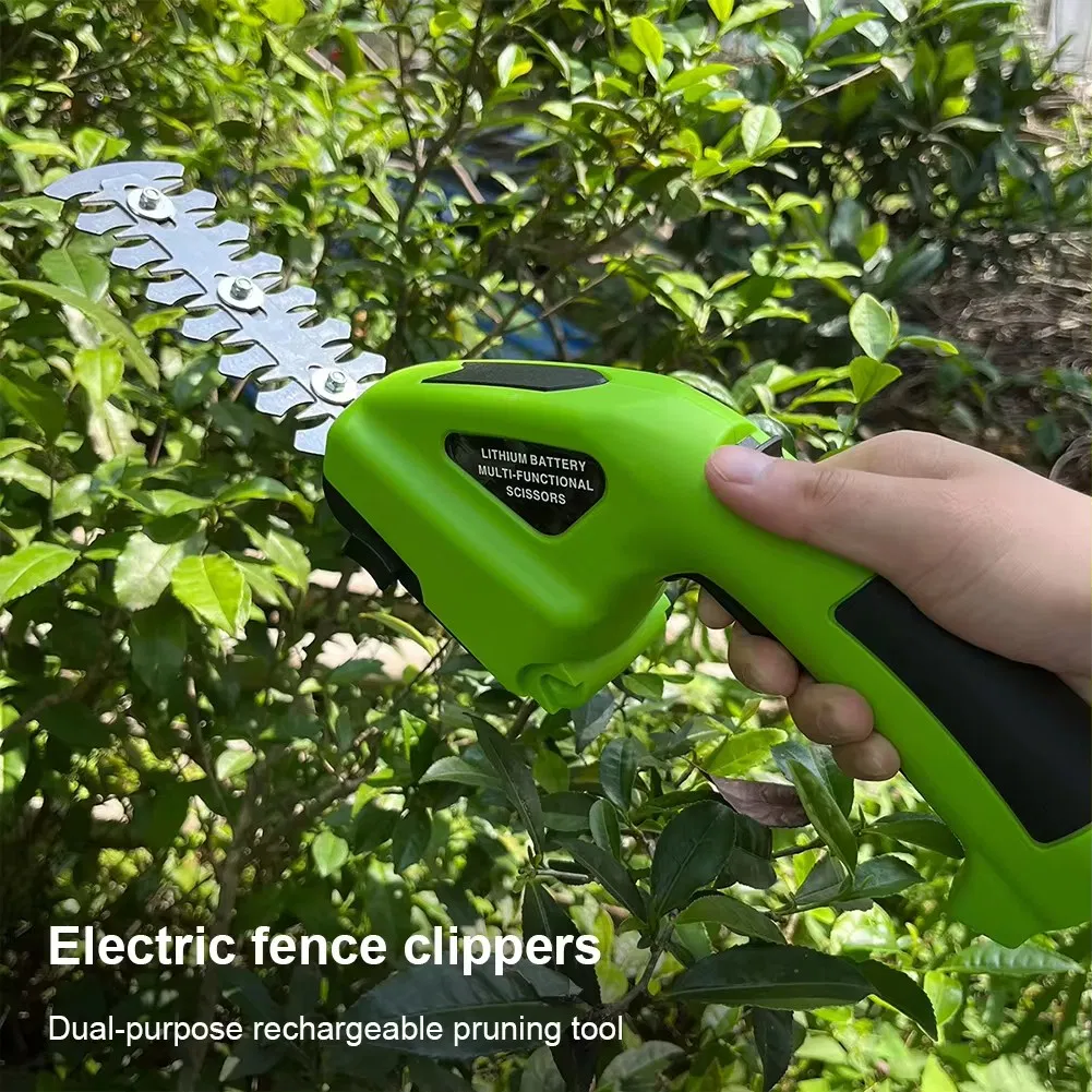 2 in 1 Cordless Grass Trimmer Electric Hedge Shear 7.2V Rechargeable Battery Shrub Trimmer Grass Cutter Weeder Lawn Garden Tool
