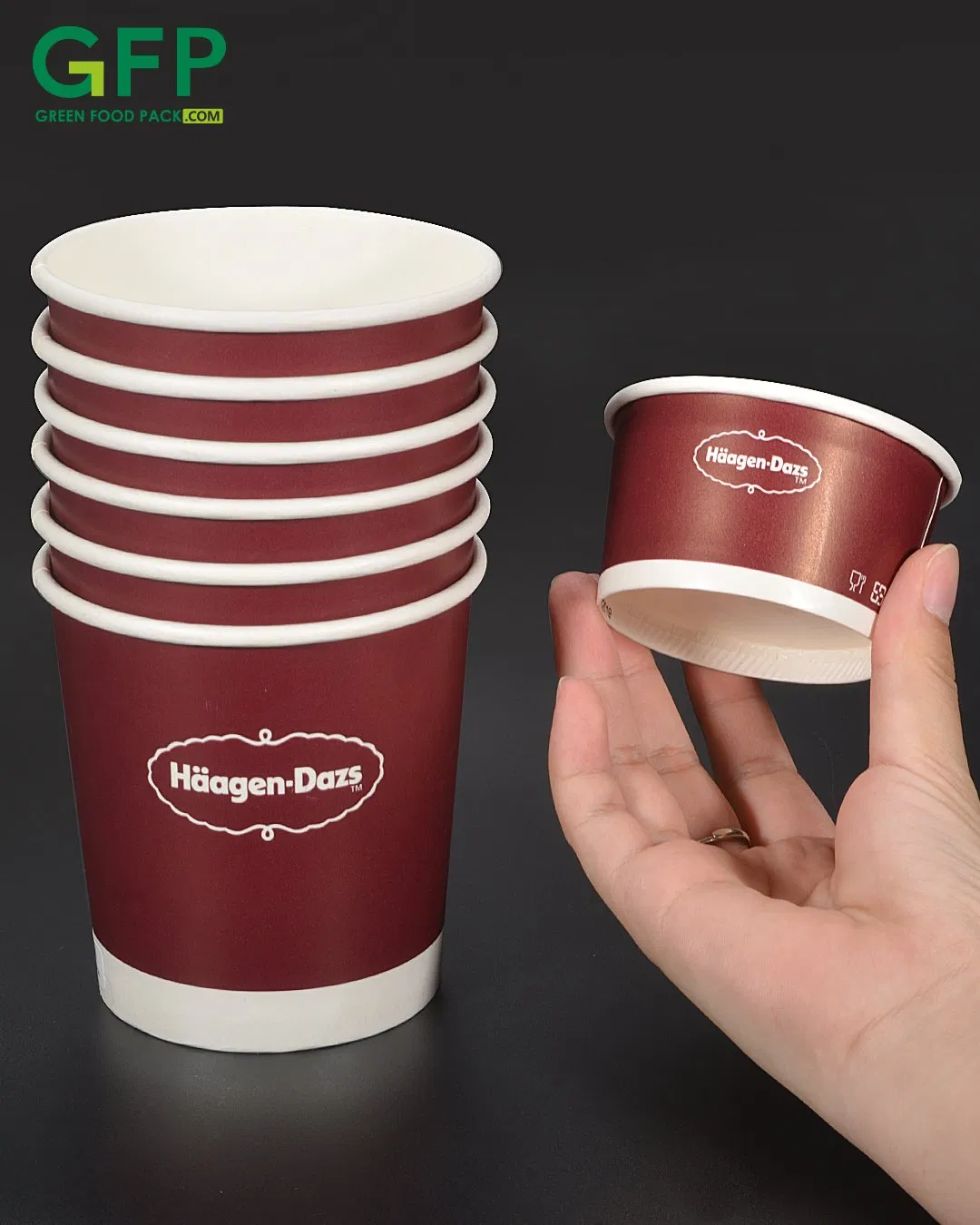 Biodegradable Printed Paper Packaging Cup Frozen Ice Cream Cup