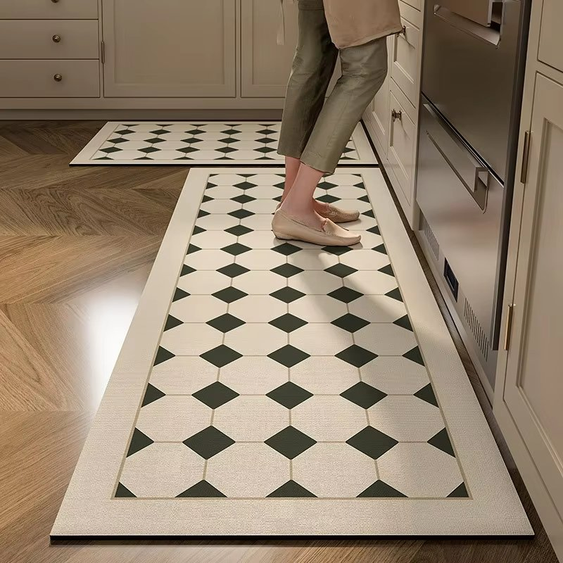 Modern Style Anti-Slip Floor Mat Waterproof Oil-Proof Kitchen Carpet Runner for Living Room Bathroom
