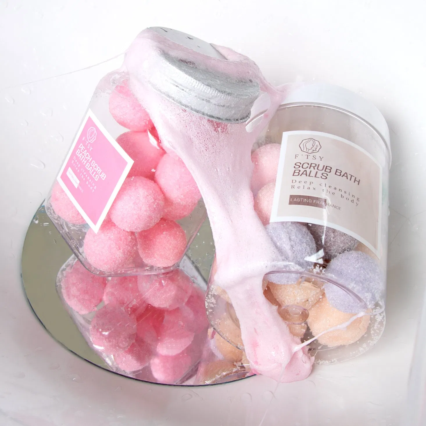 Private Label Natural Exfoliating Bathing Candy Smoothing Sugar Scrub Balls for Body