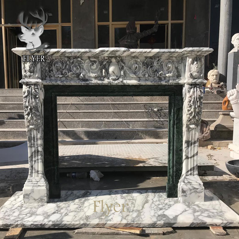 New Product Modern Design Marble Fireplace Carrara Marble Mant Marble Fireplace Surround Mantel