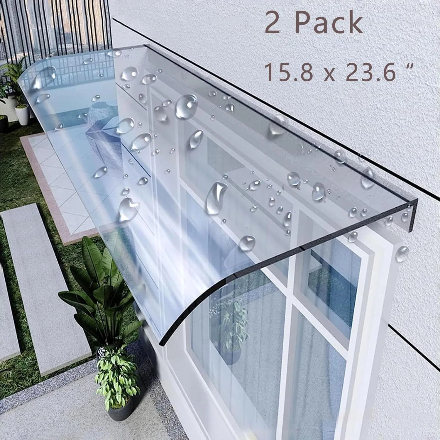 Metal Window Door Awning Canopy Upf 50+, Dark Brown