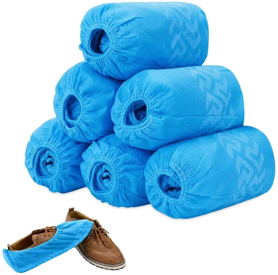 PP35GSM Disposable Non Woven Anti Slip/ Skid Blue Shoe Cover 17*40cm