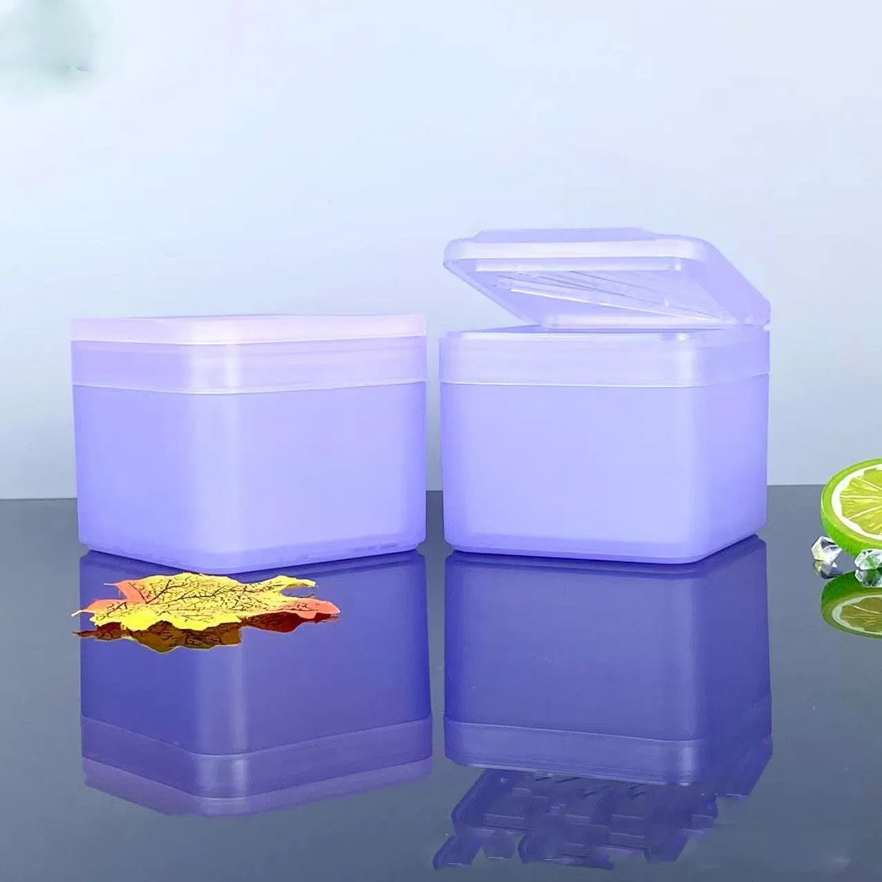 Custom Plastic PP Cosmetic Jars with Facial Cotton Pads with Tweezer