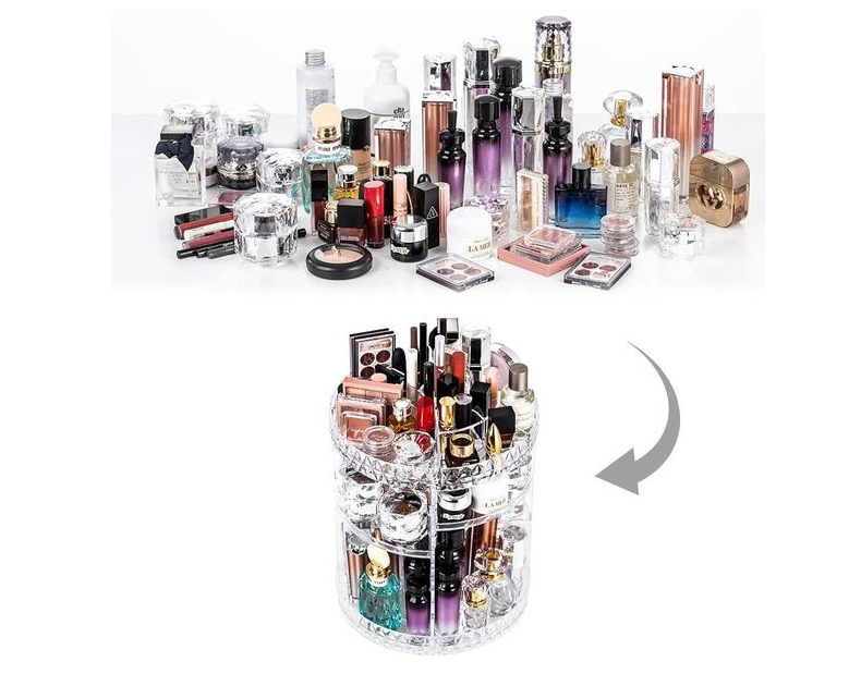 Clear Plastic Cosmetic Make up Organizer Display Rack
