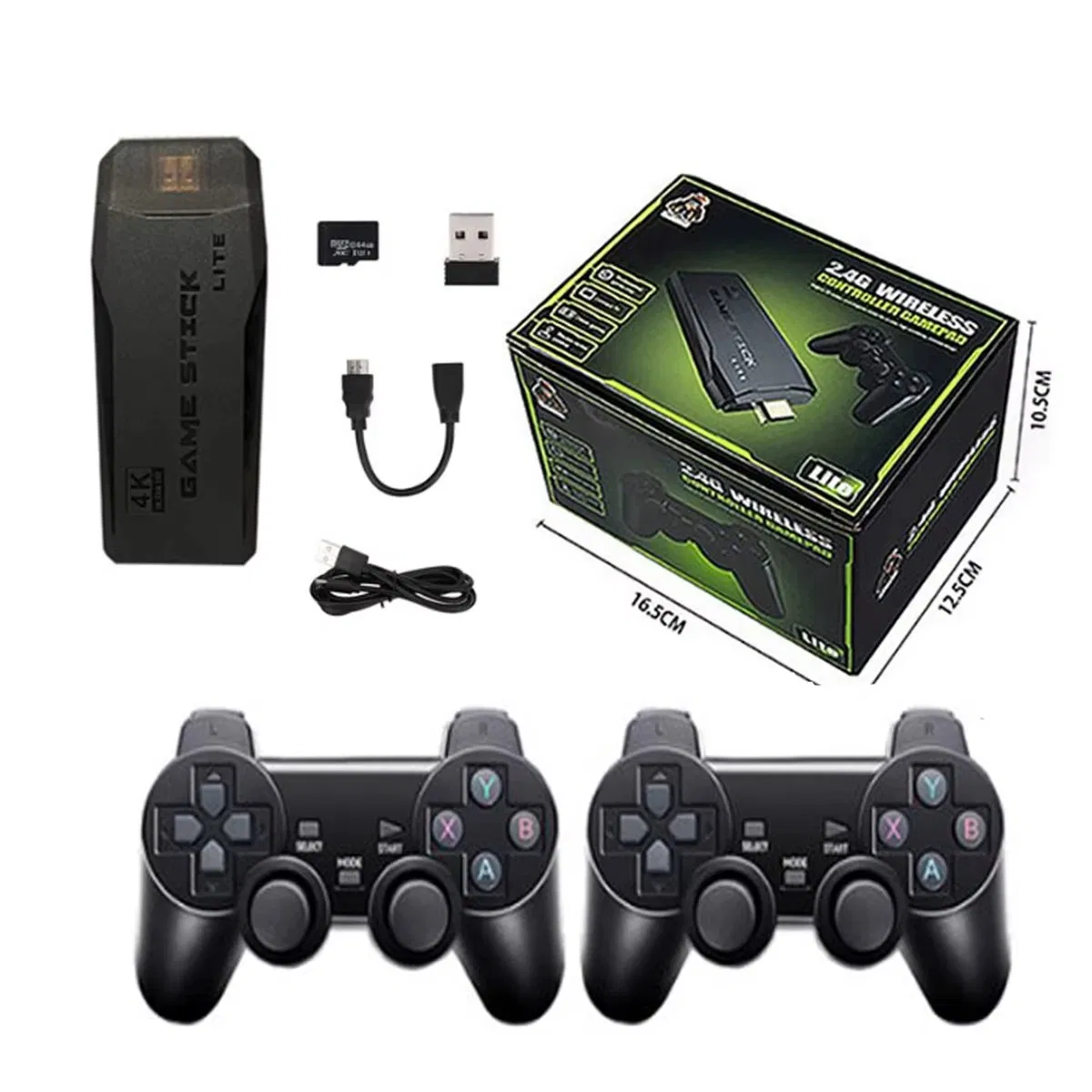 Video Game Console 2.4G Double Wireless Controller 4K 64GB Retro Gaming Stick Supports Cps Format TV Kids Gift