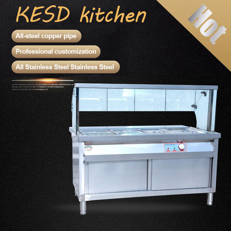 4 Feet Stainless Steel Chafing Basin Serving Dish with Glass Lid Cooking Hotel Buffet Food Warmer Tray Dish Pan Hot Pot