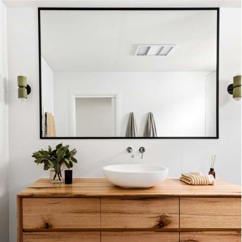 Rectangular Shape Floor Standing Full Length Round Metal Bathroom Framed Wall Mirror