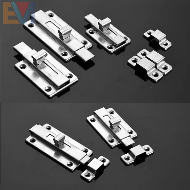 2inch 3inch 4inch Left Right Bedroom Door & Toilet Sanitary Door Bolt Stainless Steel Double-Headed Manual Latch