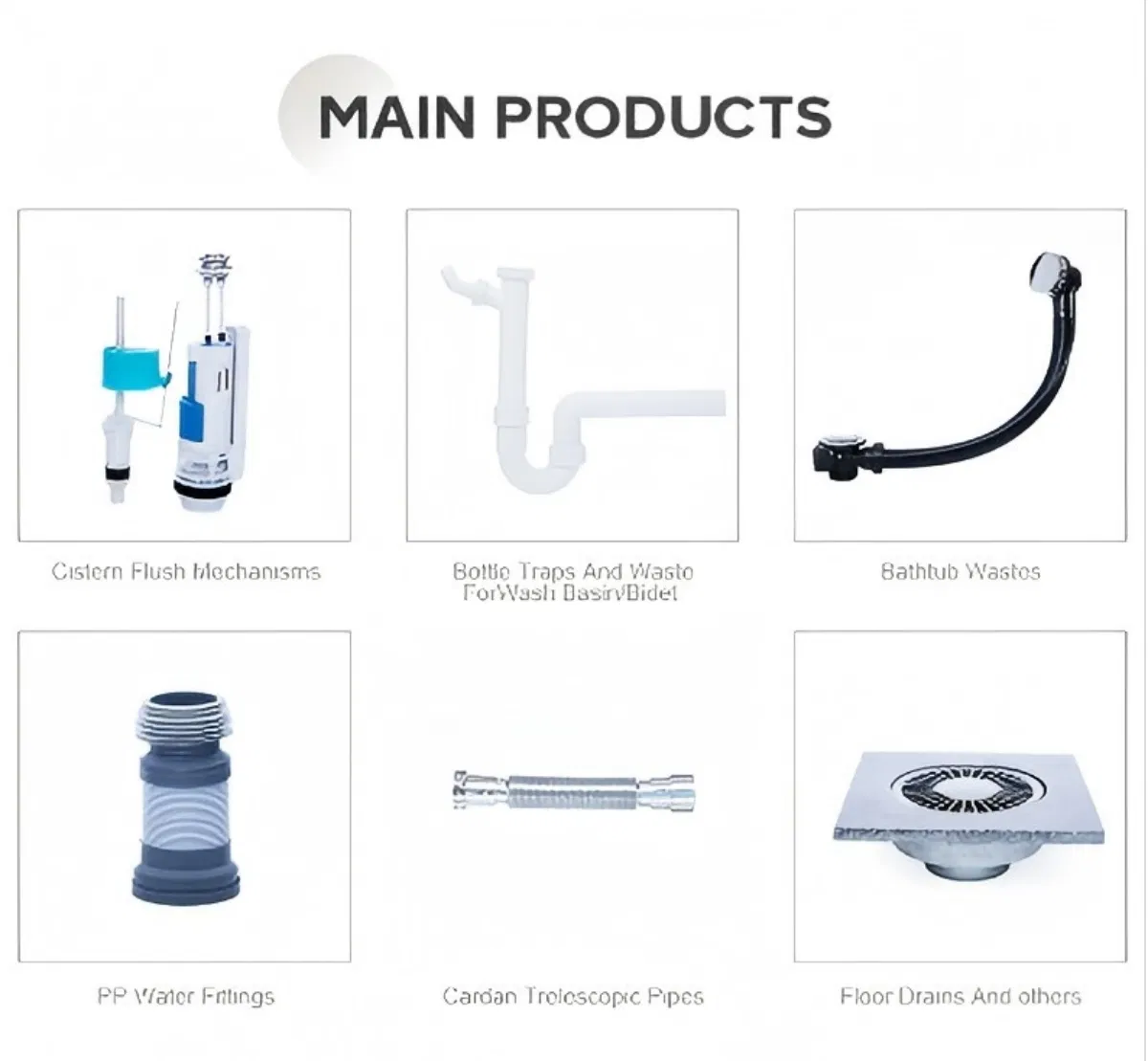 Flexible PP Pipe Kitchen Sink Drainer with Dual Water Overflow Ports