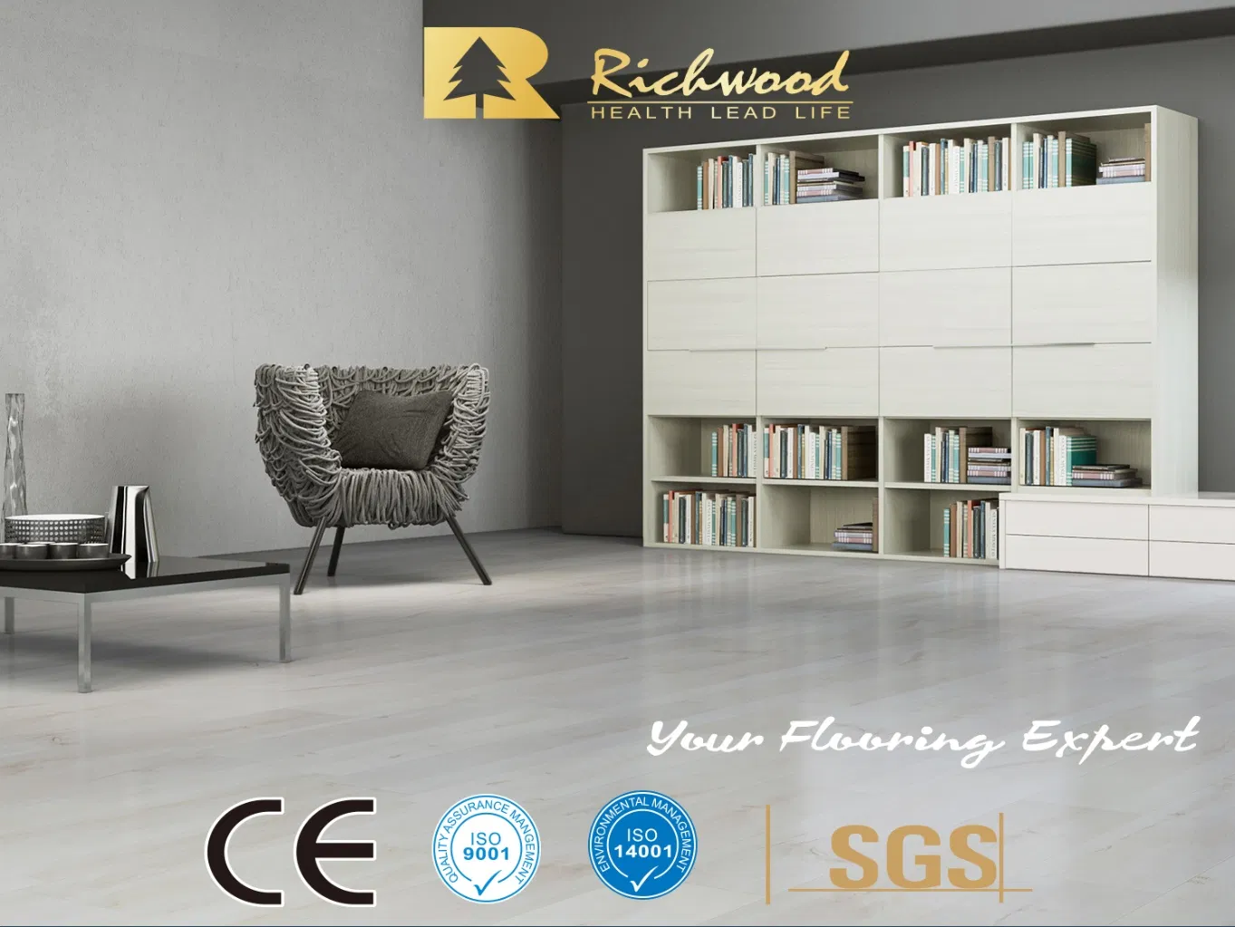 Водостойкий ламинат Дуб Европейский E0 AC4 для ресторана, офиса, дома