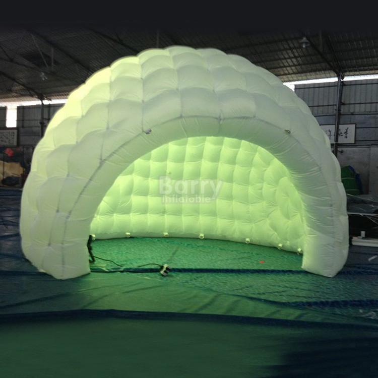 Portable LED Lighted Inflatable Event Tent Dome White Inflatable Igloo Dome Tent /Inflatable Exhibition Tent for Rental