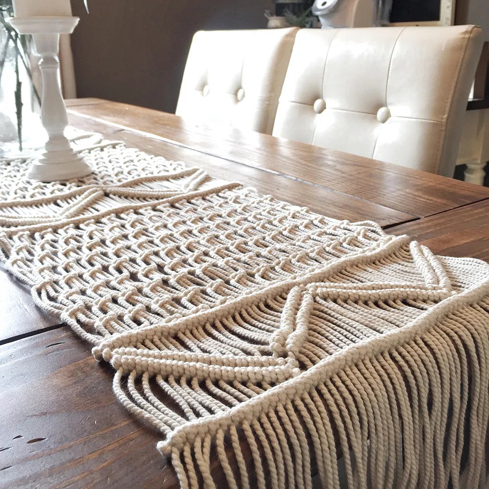 Macrame Woven Handmade Boho Linen Table Runner