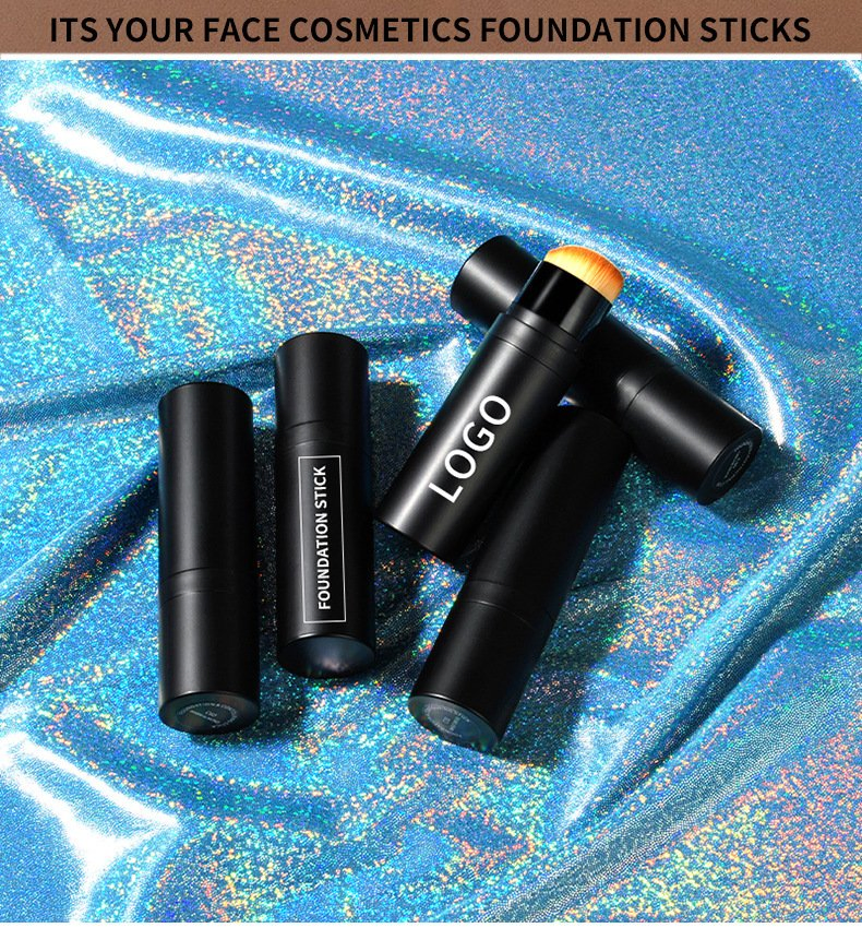 Waterproof Full Coverage Vegan Duo-End Bronzer Makeup Foundation Contour Stick with Brush