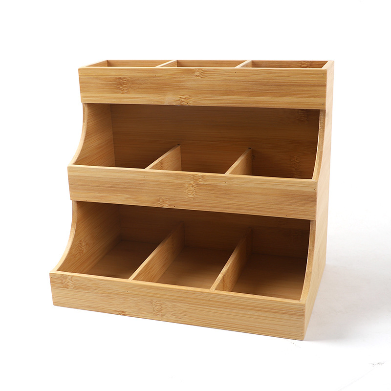 Bamboo Multi-Layer Seasoning Coffee Capsule Tea Bag Storage Household Multi-Functional Organizing Shelf