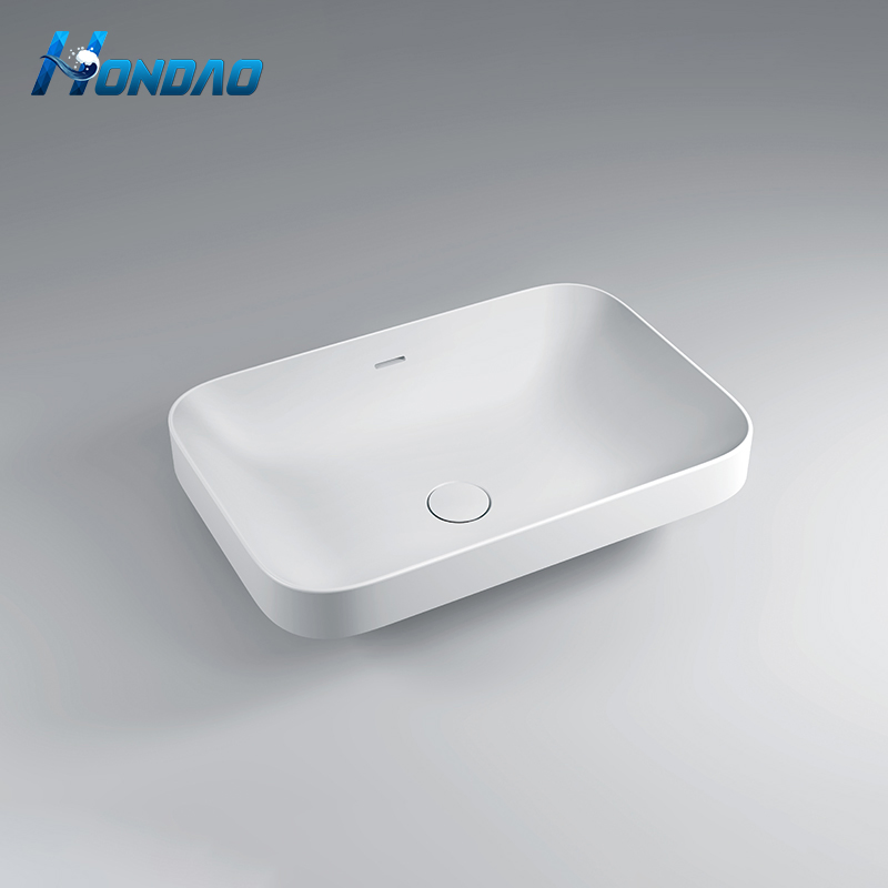 Hot Sale Bathroom Polished Artificial Stone Acrylic Resin Solid Surface Countertop Basin