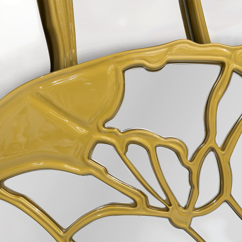 Upscale Villa Modern Home Decor Round Mirror with Artisan Gold Broken Edge Frame