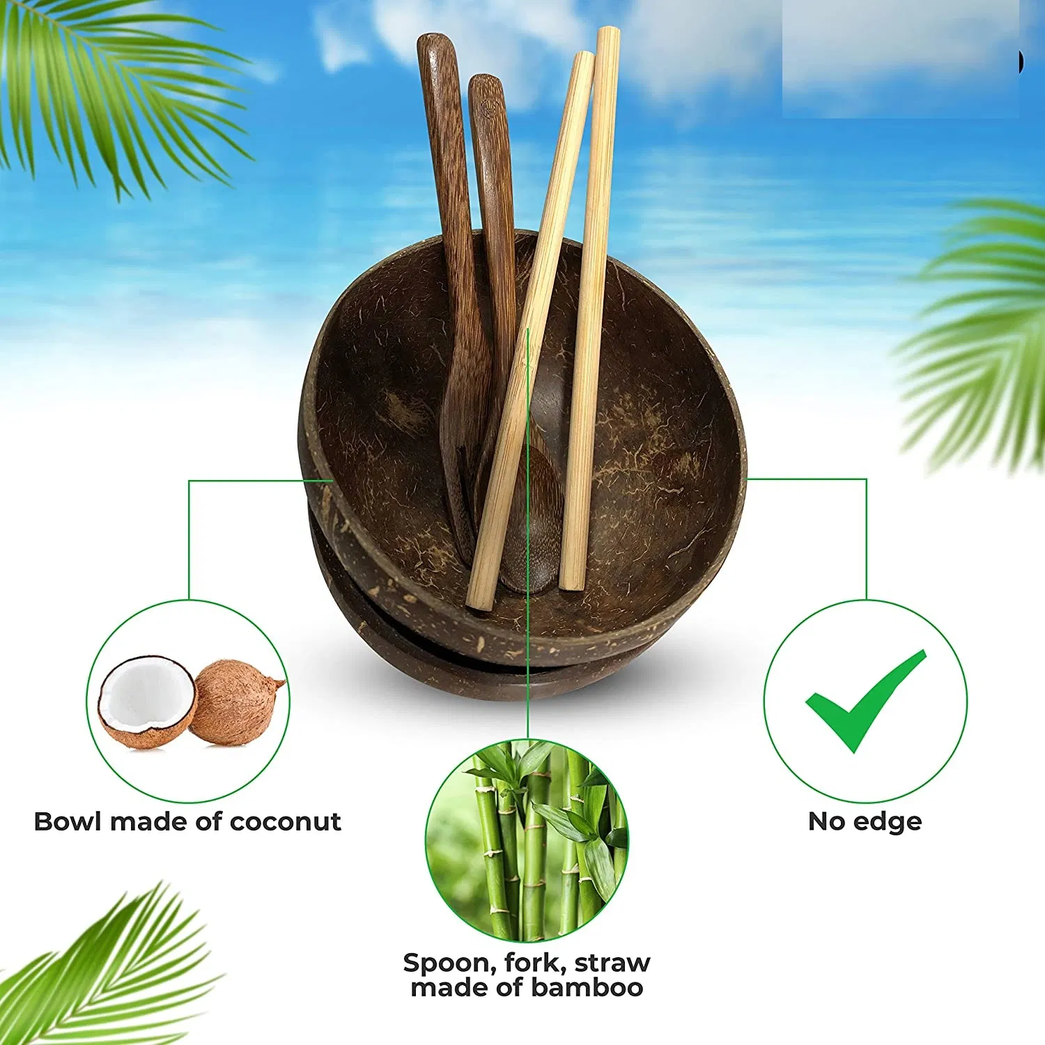 Party Cutlery Cheap Wholesale Hand Carved Coir Bowls