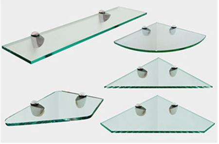 8mm Clear / Frosted Tempered Toughened Shelf Glass Glass Shelf for Showroom / Wall Corner