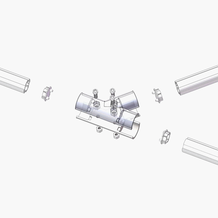 China Manufacturer RoHS Cbam OEM ODM 1140 Silver White Y Shape Fasteners for Aluminium Tube D28 in Aluminium Material Aluminum Extrusion