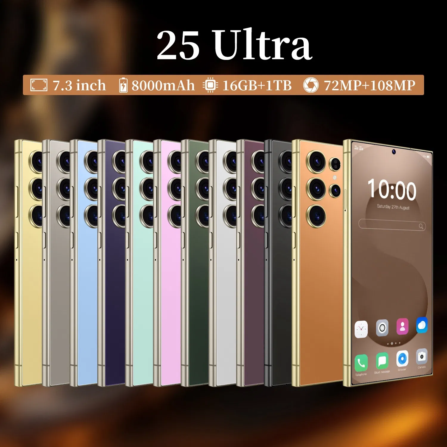 Global Version 4+64GB Network Cheap Unlocked S25 Ultra Clone Cell Mobile Phone Private White Label Smartphone