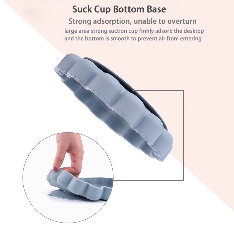 Food Grade Silicone Baby Feeding Plate Toddler Silicone Baby Dish Plate for Feeding Baby Set