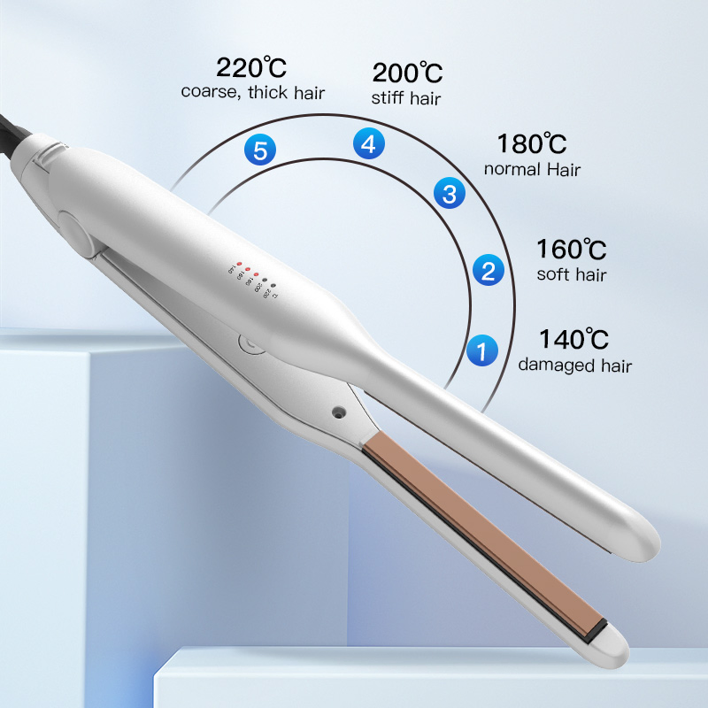 Portable Small Two-Piece Straight Hair and Curling Iron Ceramic Professional LED Display Screen