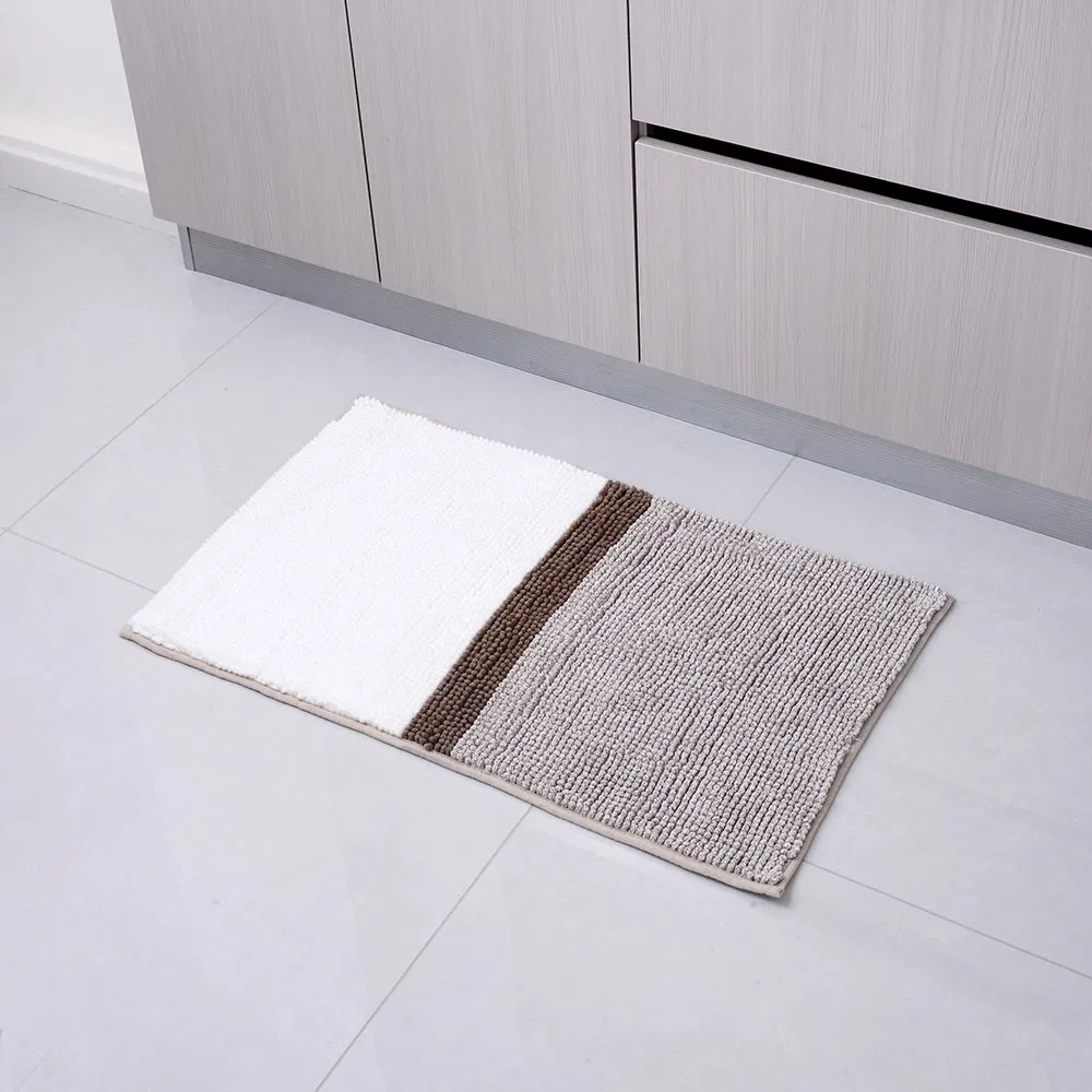 Factory Cheap Stylish Cationic Stripe Non-Slip Bath Floor Mat for Home Use