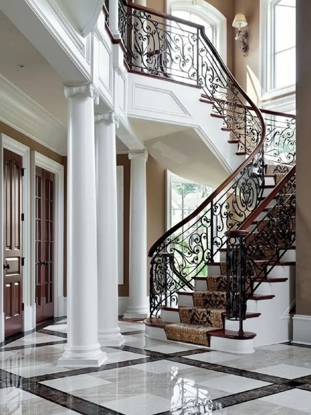 2025antique Wrought Iron Staircase Railing Villas Metal Interior Design Foshan