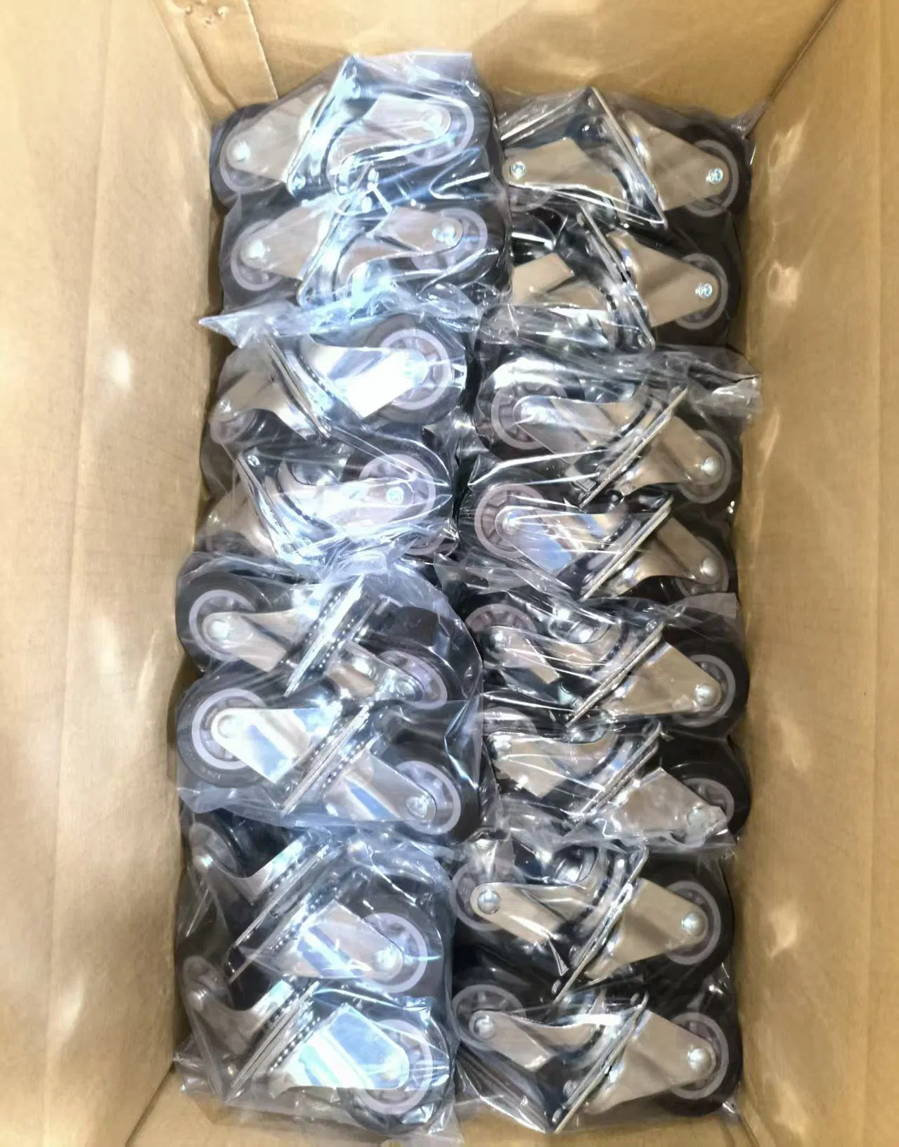 Chrome Plating Light Duty PU Caster Polyurethane Industrial Wheels