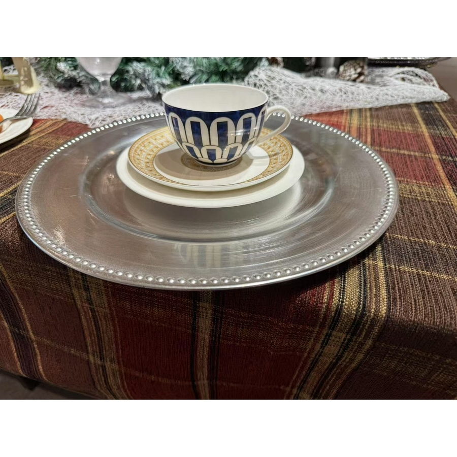 Elegant Wholesale Silver Disposable Plastic Charger Plates, Underplates