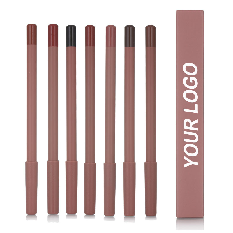 Waterproof 8 Shades Matte Texture Long Lasting Smudge Proof Wood Pencil Lip Liner