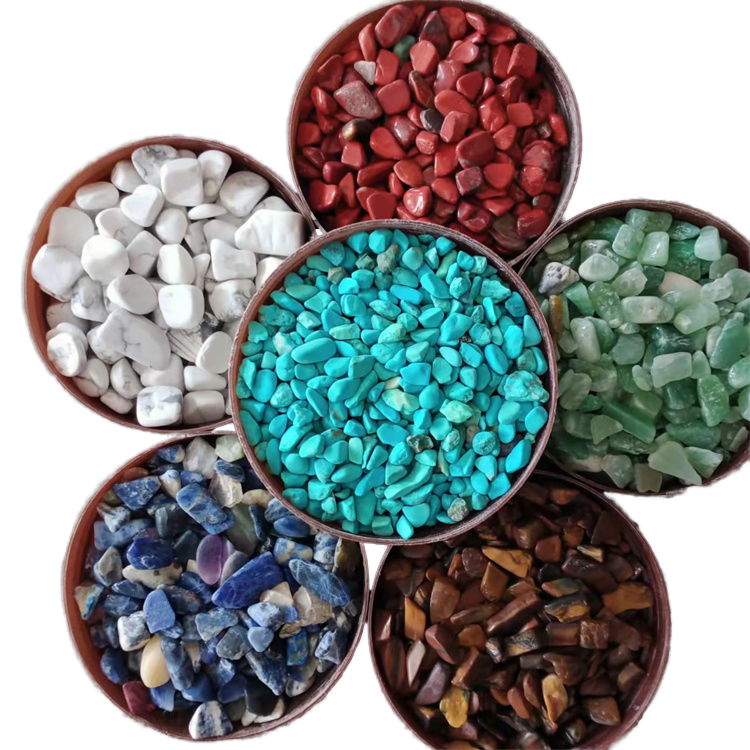 Pebbles Washed Colored Crushed Stones Permeable Surfaces Terrazzo Park Paving Garden Landscaping
