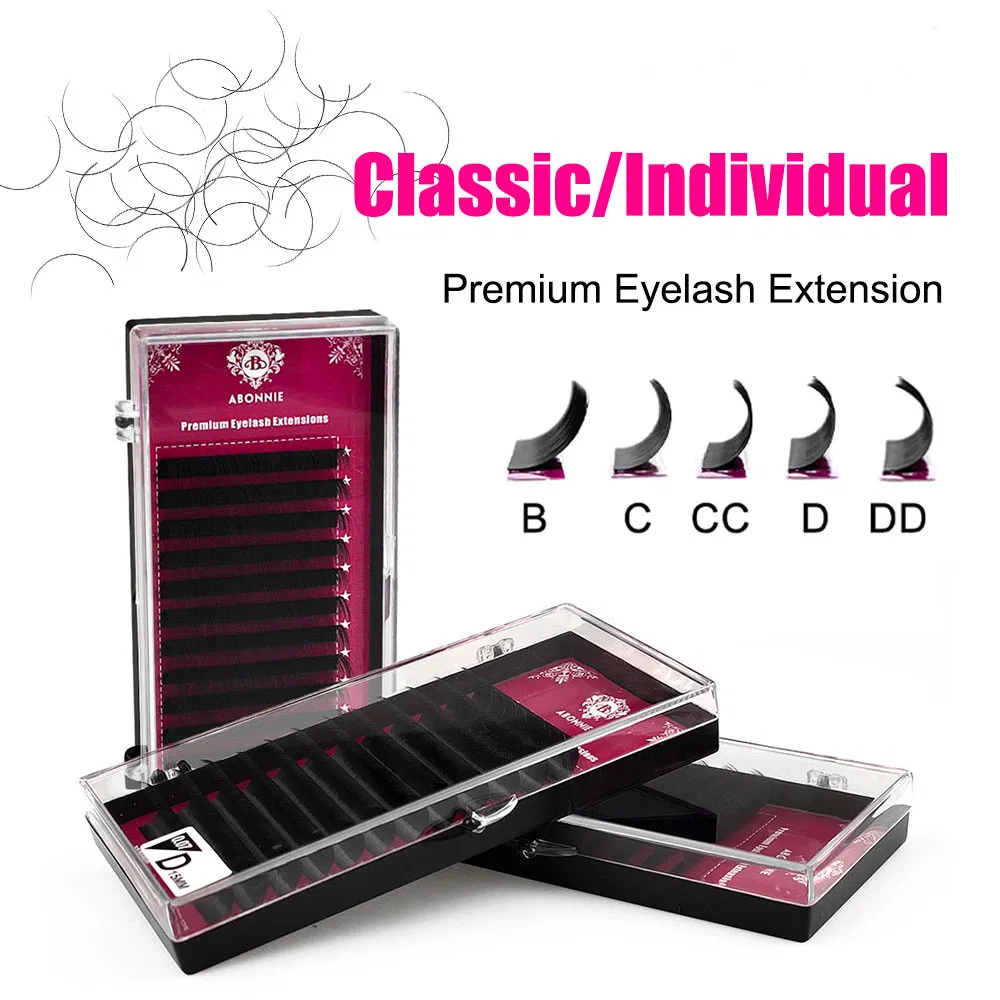 0.05 Cc 8mm-25mm Custom Eyelash Extension Classic Velvet Dark Matte Black Eyelashes