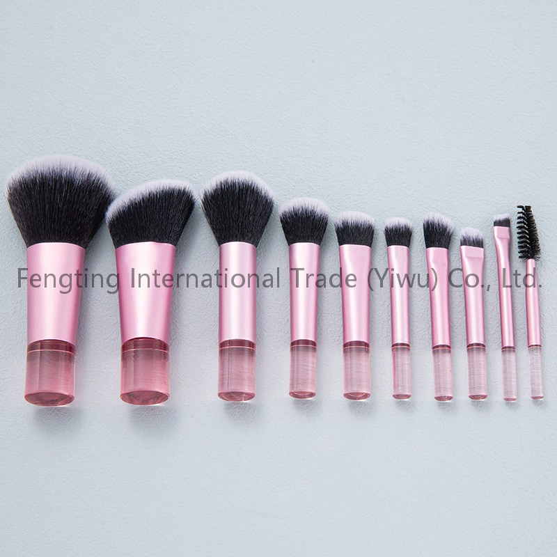 10-Piece Long-Tube Makeup Brush Set Complete Set of Loose Powder Contouring Eye Shadow Makeup Brushes Makeup Novice-Friendly