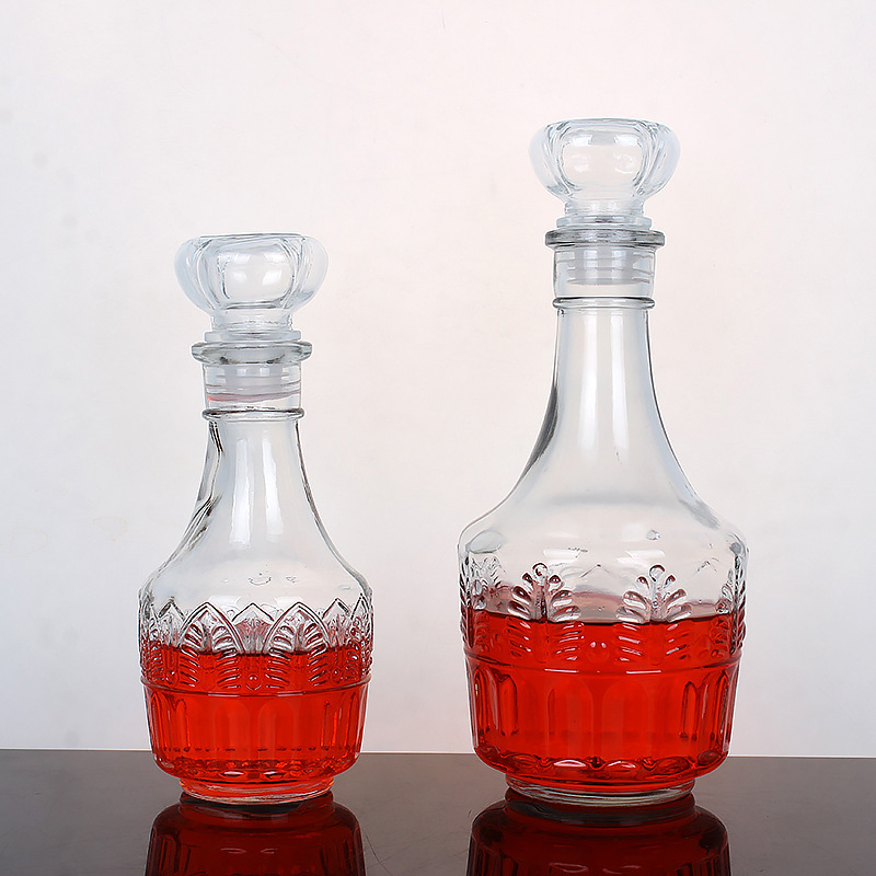 New Arrive China Bottles Custom 500ml 1000ml Flint Clear Glass Spirit Bottle Whisky Decanter