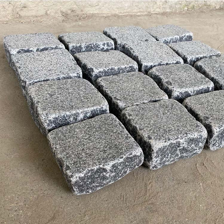 Factory Price China Tumbled Finish Grey Granite Cobblestone Stone for Driveway and Patio Pavers