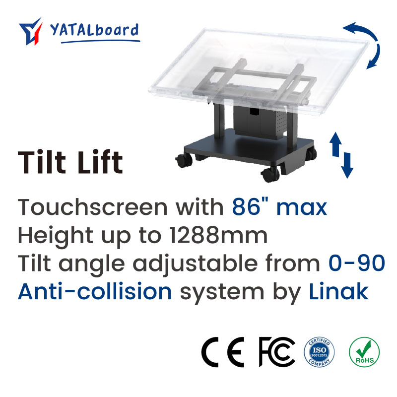 Factory Direct High Quality CE RoHS FCC Electric Remote Mobile TV Cart Motorized Height Adjustable TV Lift 32-86"