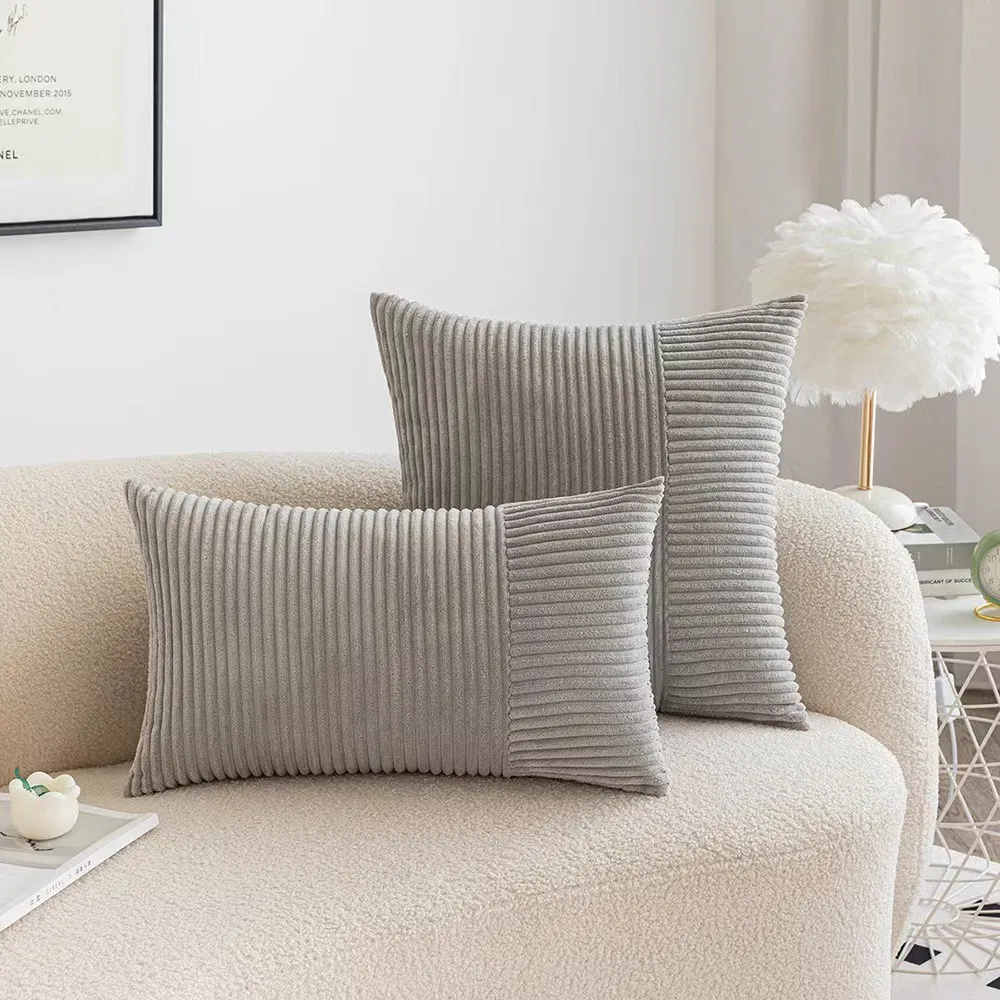 Wholesale Custom Red Decorative Pillow Case Cover Solid Color Corduroy Throw Pillow Cover