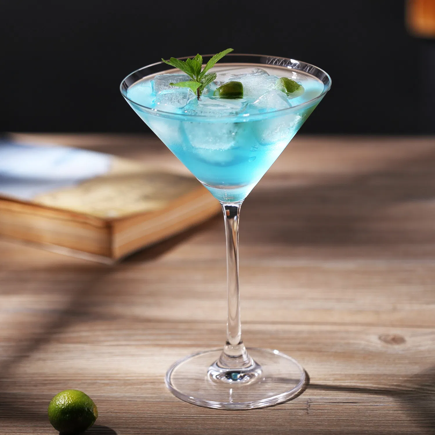 V-Shape Straight-Stemmed Classic Clear Cocktail Glasses for Engagement Party Work Gatherings Housewarming