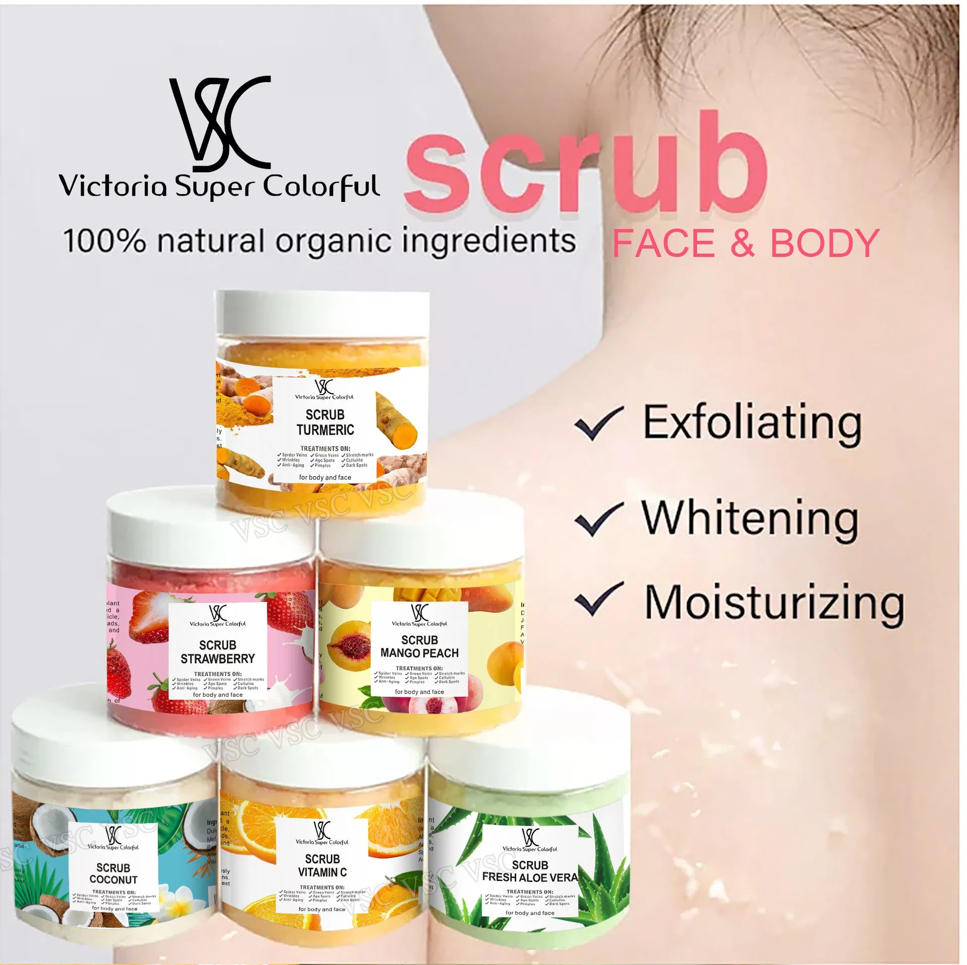 680g Wet Bath Salts Face & Body Whitening Scrub
