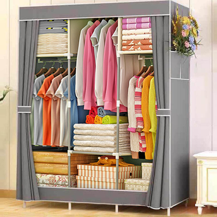 Steel Pipe Clothing Wardrobe Home Furniture Bedroom Storage Locker Furniture Closet Kids Cabinet