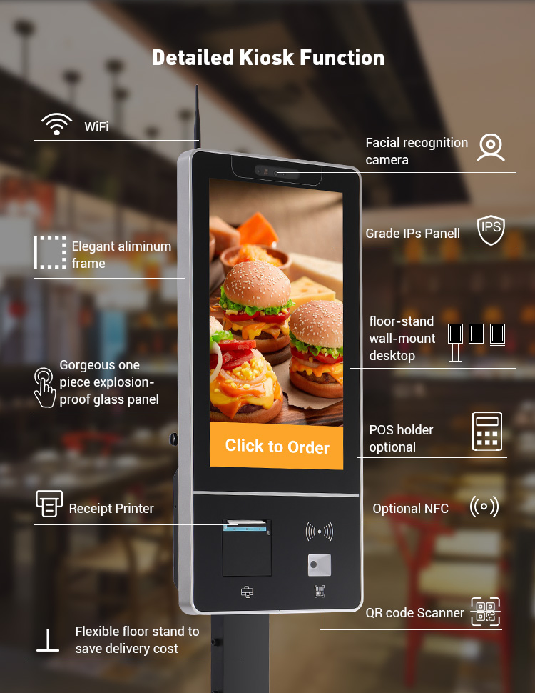 Fast Easy Effortless Shopping Self-Service Kiosk POS Payment Machine