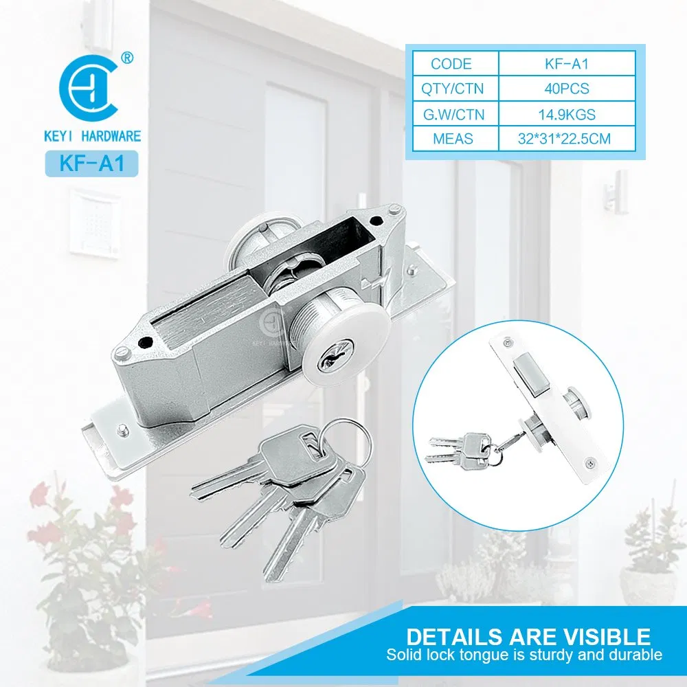 Aluminum Alloy Door Accessories Straight Tongue Double-Open Kfc Door Lock